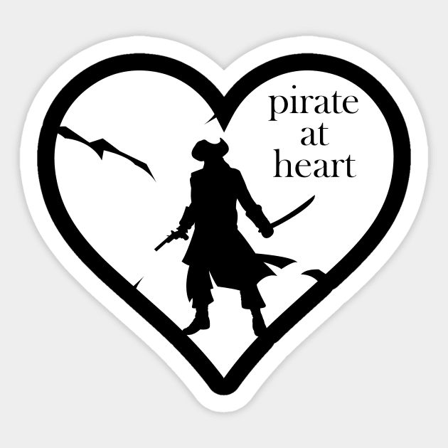 Pirate At Heart Sticker by atheartdesigns